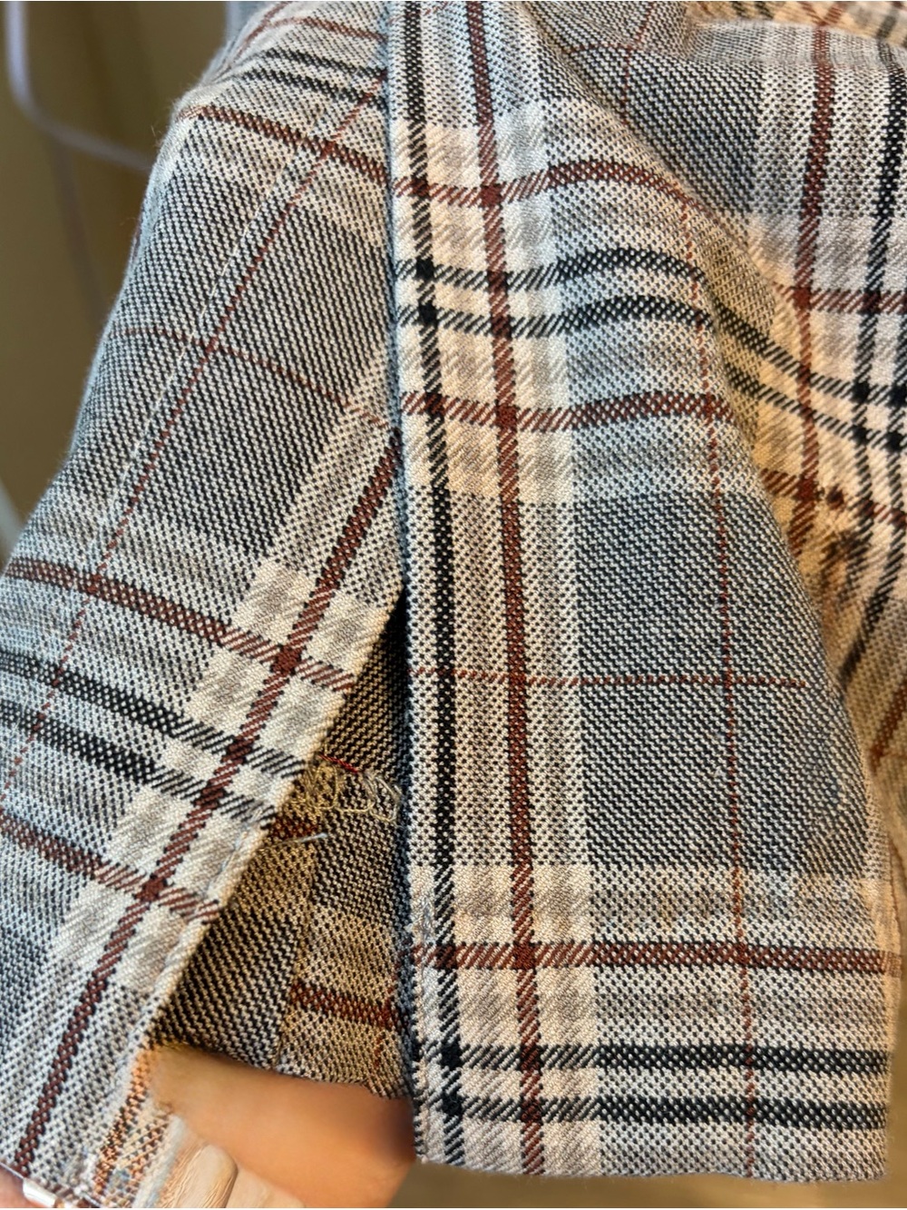 Jules & Leopold Women’s pull on pants with side, slit Gray, Brown & Cream - Picture 3 of 11